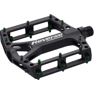 REVERSE COMPONENTS BLACK ONE platte pedalen Zwart/Groen
