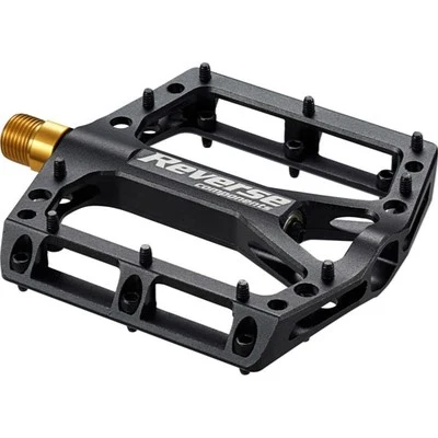REVERSE COMPONENTS BLACK ONE TITANIUM platte pedalen Titanium as Zwart