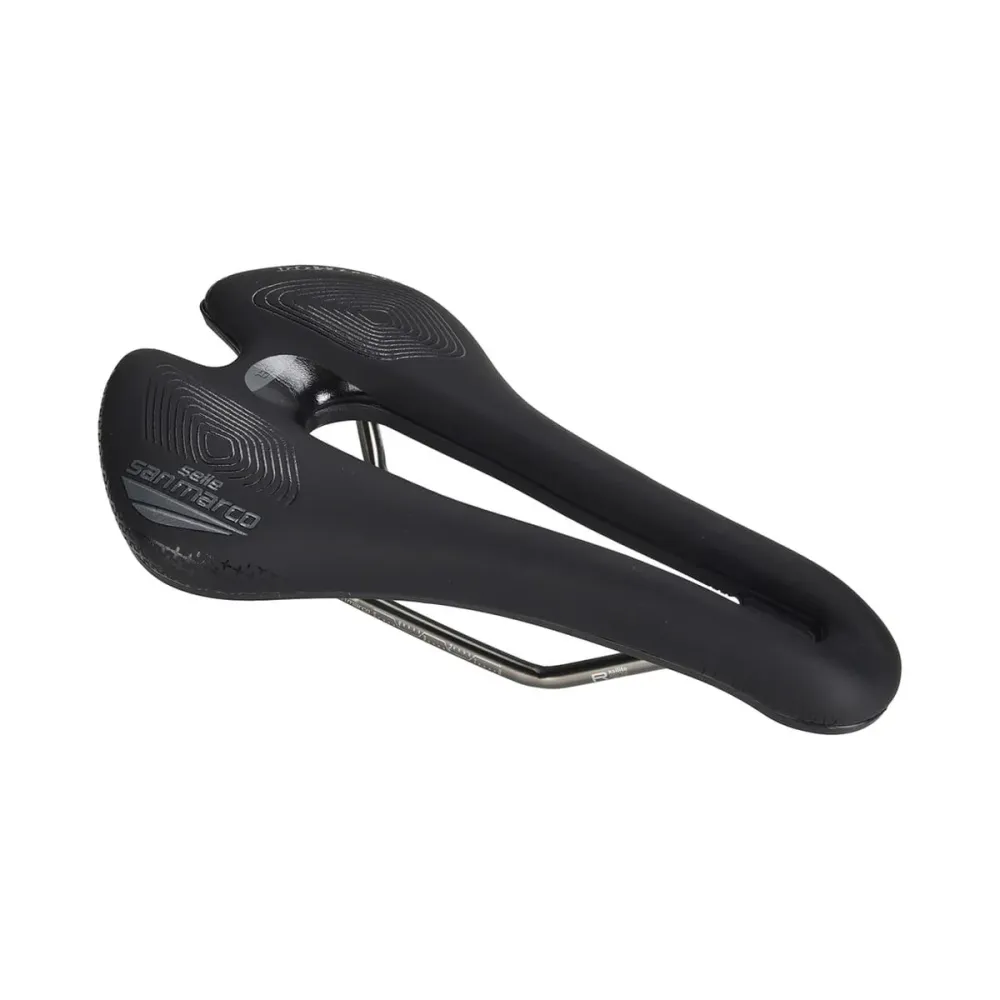 SADDLE SAN MARCO APSIDE SHORT SUPERCOMFORT OPEN-FIT RACING 139mm Rails Mangaan