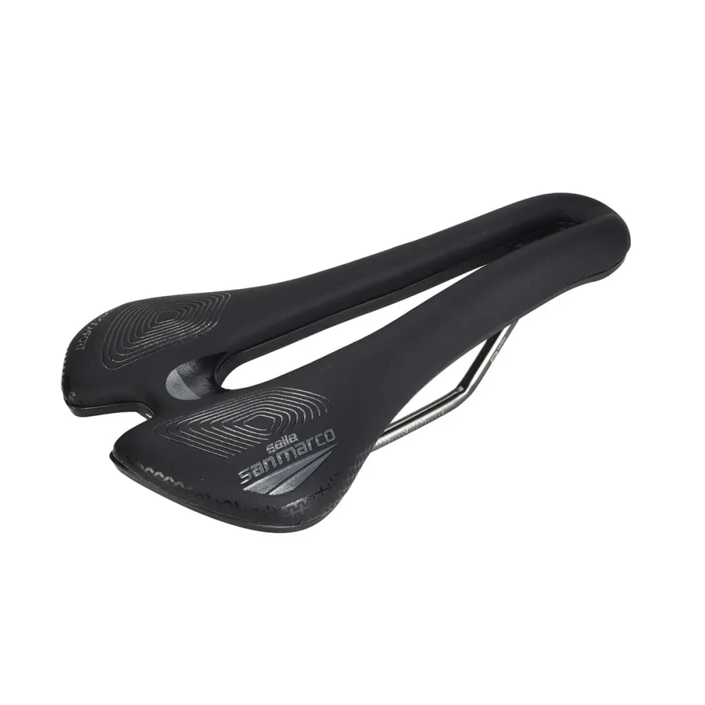 SADDLE SAN MARCO APSIDE SHORT SUPERCOMFORT OPEN-FIT RACING 139mm Rails Mangaan