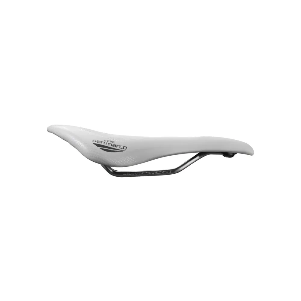 SAN MARCO ALLROAD SUPERCONFORT OPEN-FIT RACING L3 Zadel 146mm Breedte Xsilite Stalen Rails Grijs/Wit