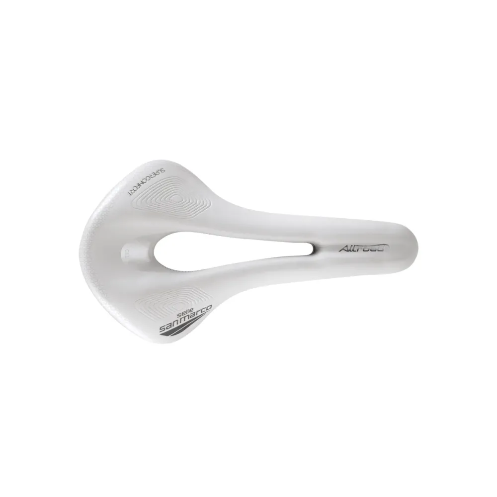 SAN MARCO ALLROAD SUPERCONFORT OPEN-FIT RACING L3 Zadel 146mm Breedte Xsilite Stalen Rails Grijs/Wit