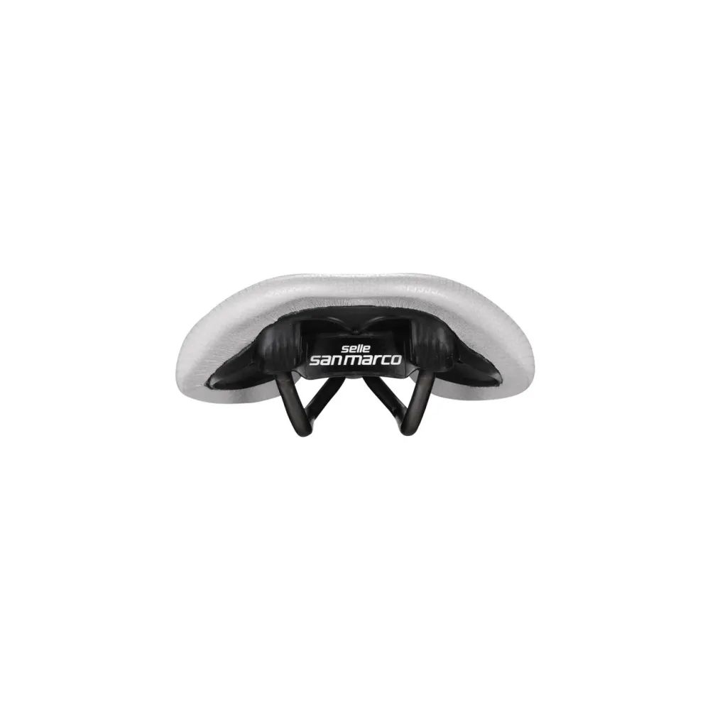 SAN MARCO ALLROAD SUPERCONFORT OPEN-FIT RACING L3 Zadel 146mm Breedte Xsilite Stalen Rails Grijs/Wit