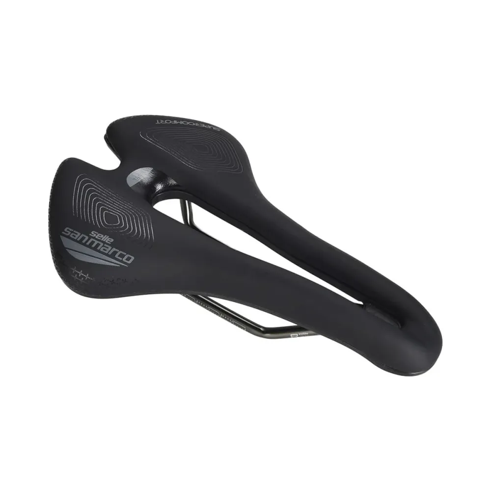 SAN MARCO APSIDE SHORT SUPERCOMFORT OPEN-FIT RACING SADDLE 149mm Mangaan rails