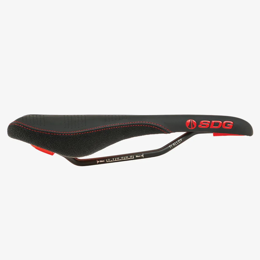 SDG RADAR MTN Rails Titanium-Alu Zadel Zwart/Rood