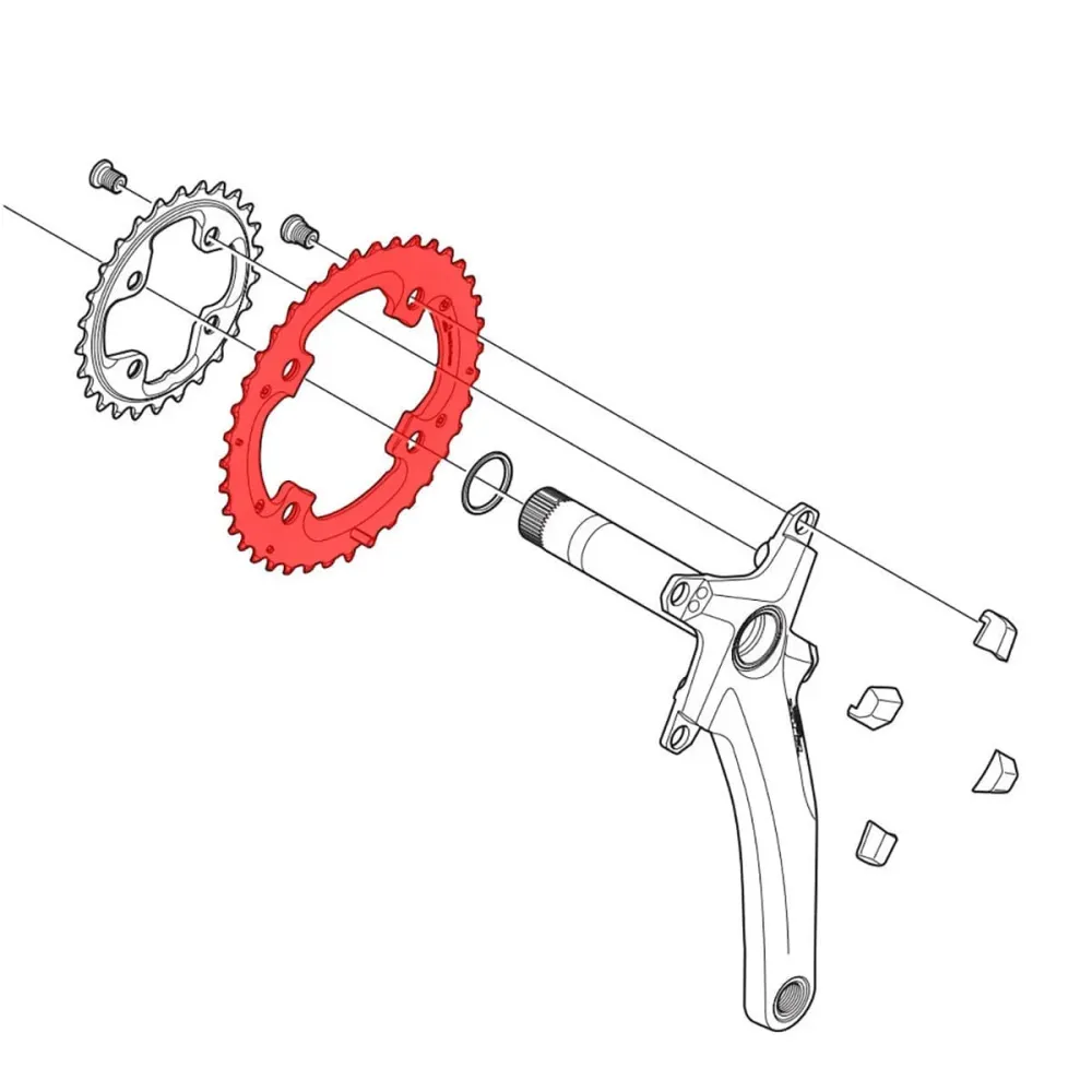 SHIMANO XTR M980 10V 4 Gats 104mm Extern Kettingblad