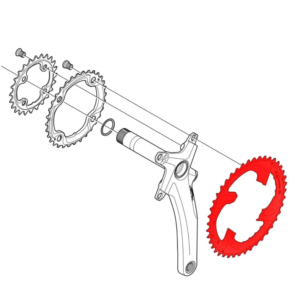 SHIMANO XTR M980 10V 4 Gats 104mm Extern Kettingblad