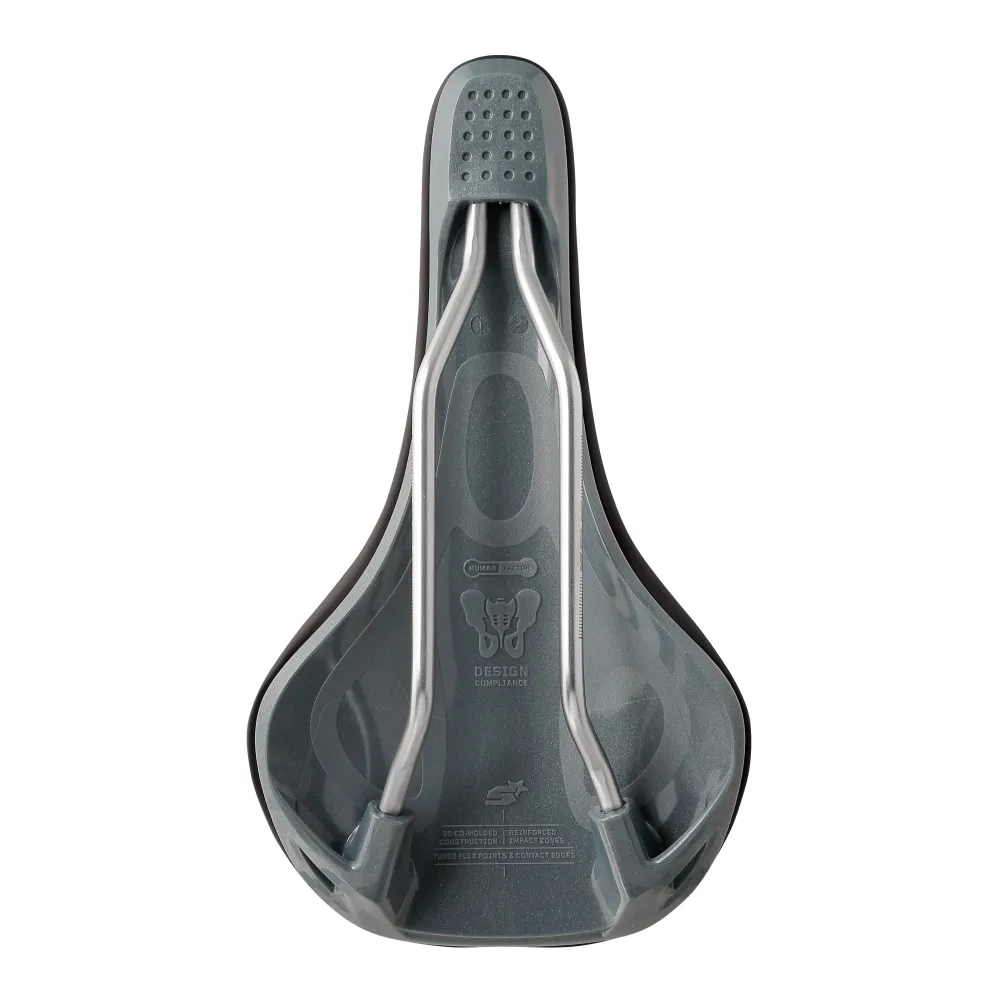 SPANK OOZY 220 144mm Zadel CrN/Ti Rails Grijs