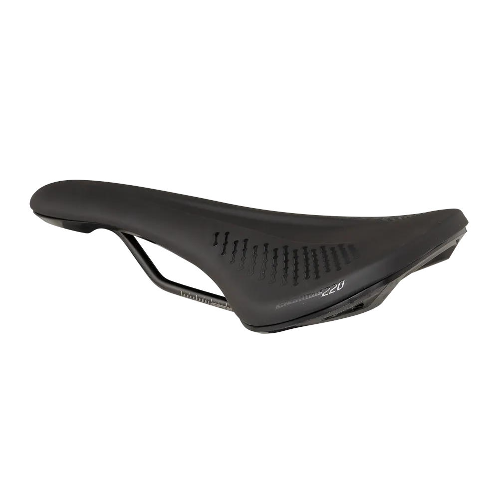SPANK OOZY 220 144mm Zadel CrN/Ti Rails Zwart