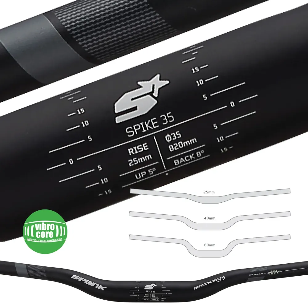 SPANK SPIKE 35 VIBROCORE Rise 40mm 820mm Zwart stuur