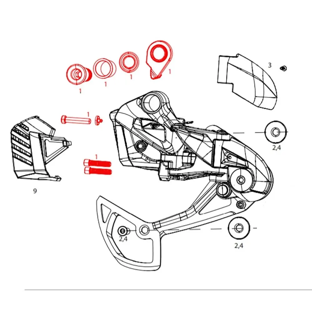 SRAM GX Eagle AXS achterderailleur montage- en stuwkrachtbout #11.7518.098.006