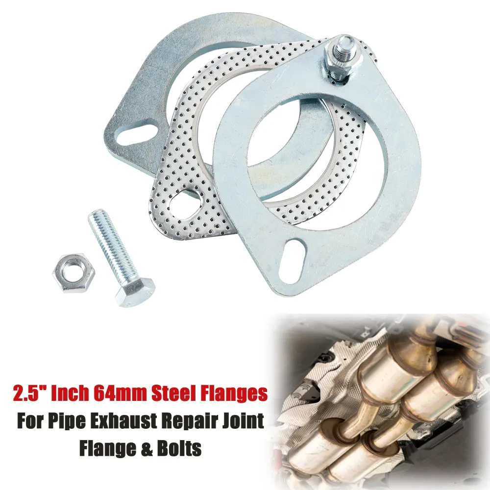 2 stalen flenzen 2.5" Inch 64mm voor pijpuitlaat reparatieverbindingsflens & Bouten
