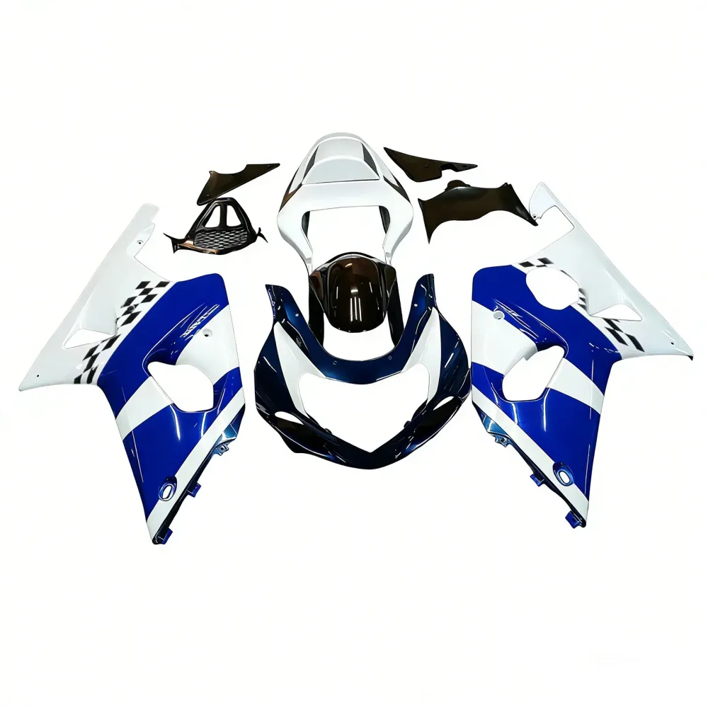 Amotopart 2000-2002 K1 K2 GSXR1000 Suzuki Blue & White Style2 Fairing Kit