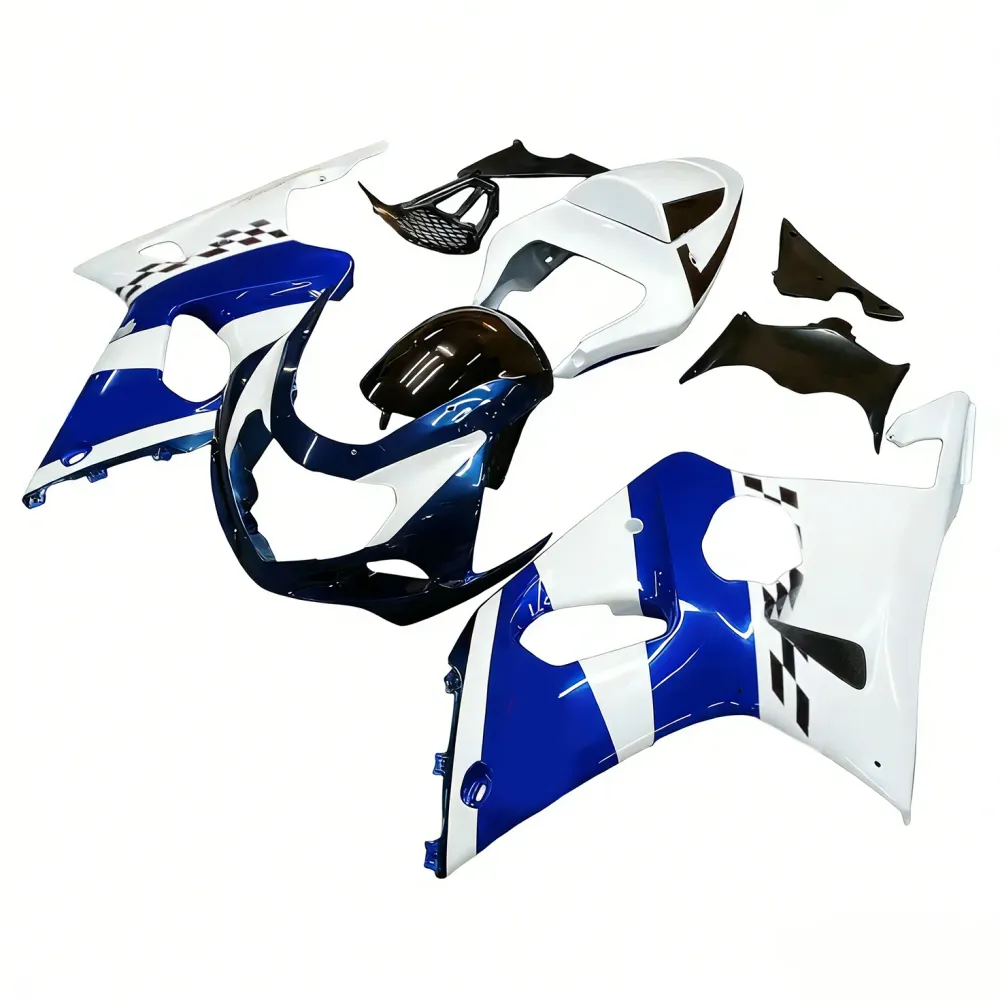 Amotopart 2000-2002 K1 K2 GSXR1000 Suzuki Blue & White Style2 Fairing Kit