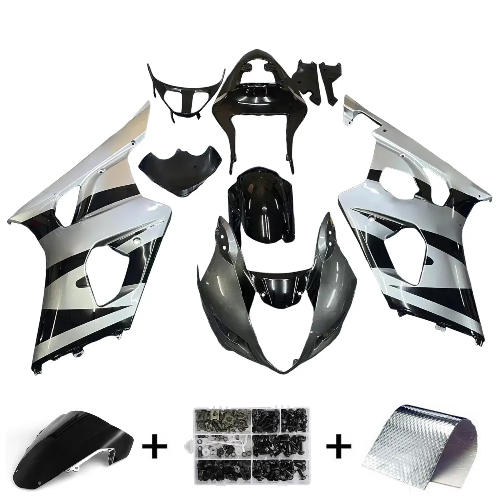 Amotopart 2003-2004 Suzuki GSXR1000 Fairing Black & Gray Kit