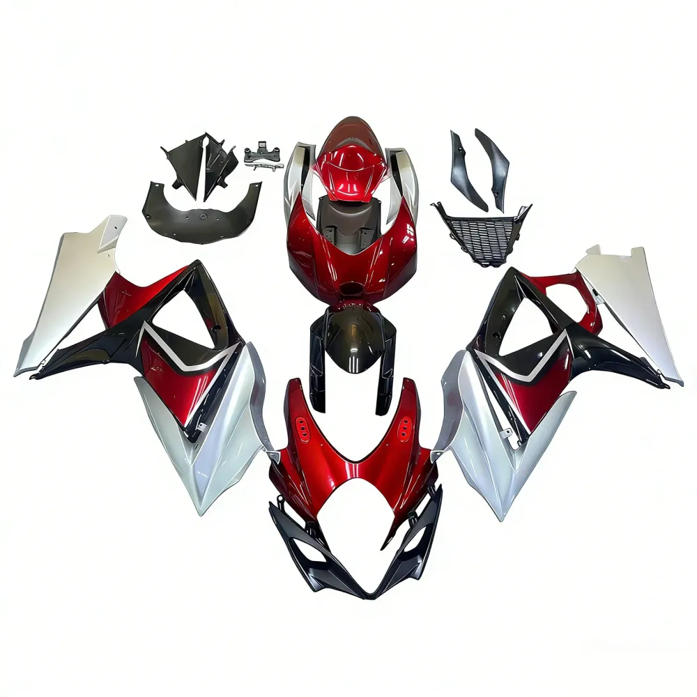 Amotopart 2007-2008 K7 GSXR1000 Suzuki Red & Silver Fairing Kit