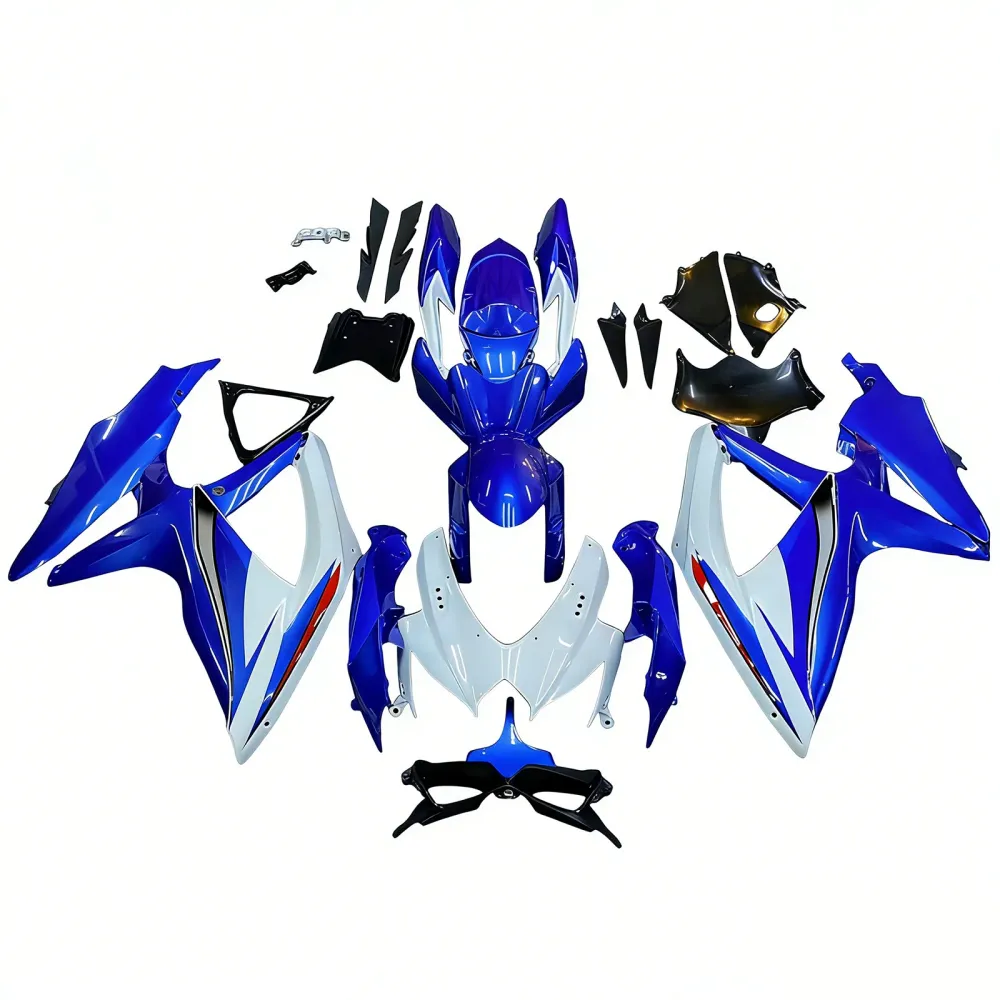 Amotopart 2008-2010 K8 GSXR 600/750 SUZUKI BLAUW & WITTE STYLE 1 KUIST KIT