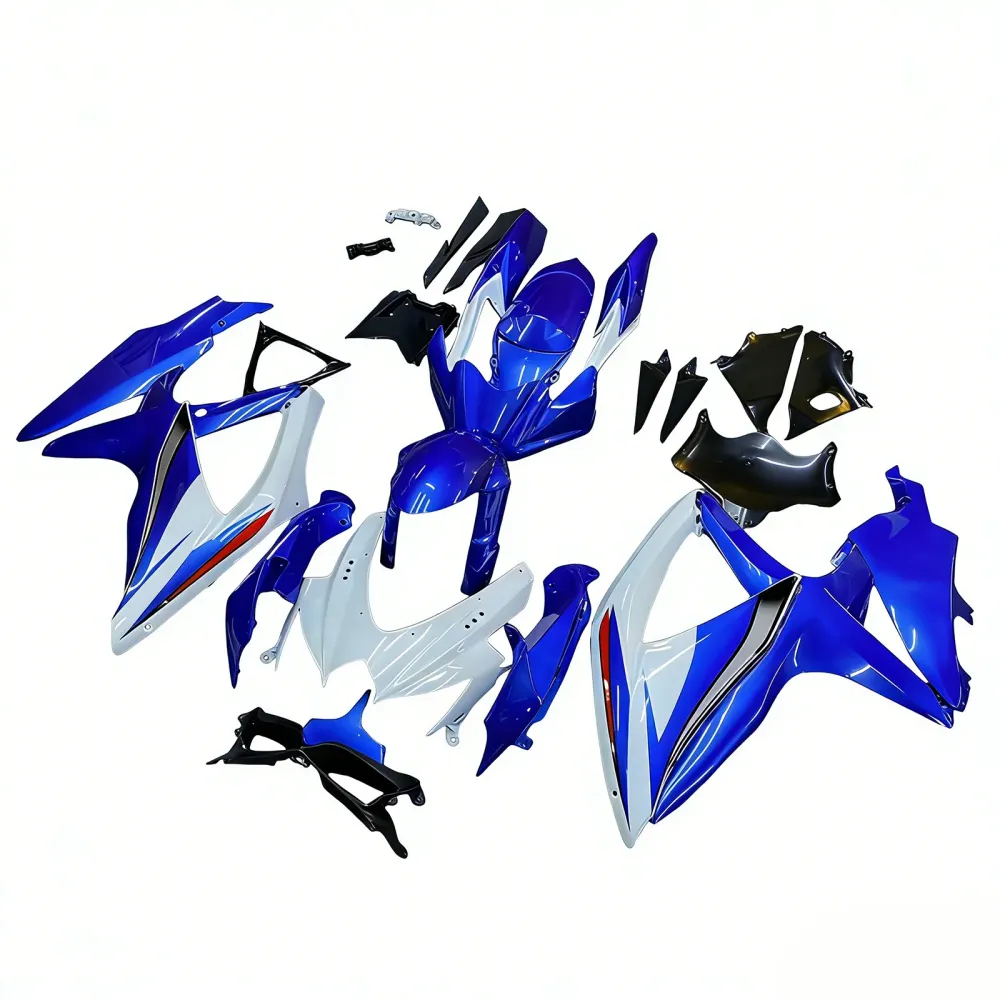 Amotopart 2008-2010 K8 GSXR 600/750 SUZUKI BLAUW & WITTE STYLE 1 KUIST KIT