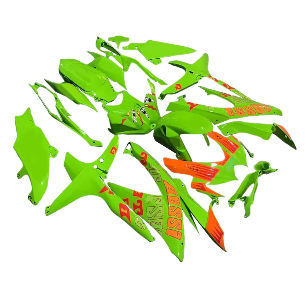 Amotopart 2008-2010 K8 GSXR 600/750 Suzuki Green & Orange Fairing Kit