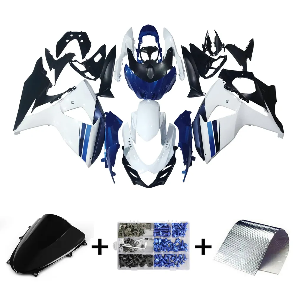 Amotopart 2009-2016 K9 GSXR1000 Suzuki Blue & White Style1 kuipkit