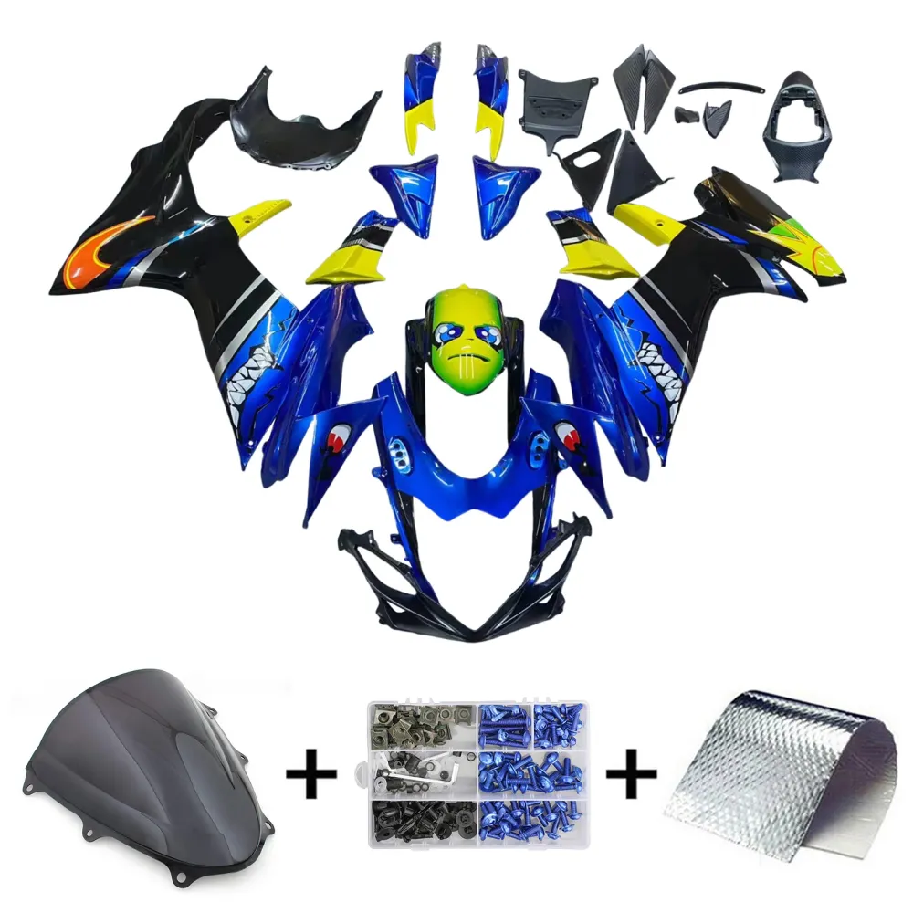 Amotopart 2011-2026 K11 GSXR 600/750 Suzuki Blauw&YGele Monster Kuipset