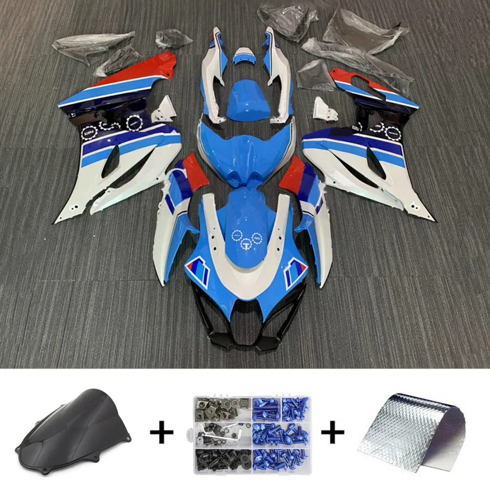 Amotopart koopkit met kuip voor Suzuki GSXR 1000 K17 (2017-2024), Blue & White, Style 1