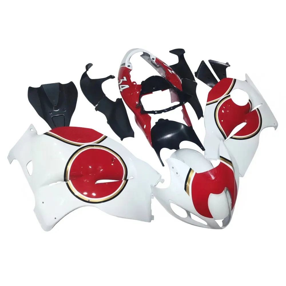 Amotopart Suzuki Hayabusa GSX1300R 1999-2007 Kuipdeel Wit&Red Kit