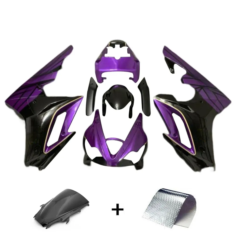 Amotopart 2009-2012 Triumph Daytona 675 Black & Purple Style3 Fairing Kit
