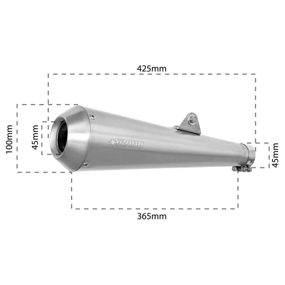 Vonk Klassieke stijl roestvrij staal Universele Motorfiets Slip-On Muffler