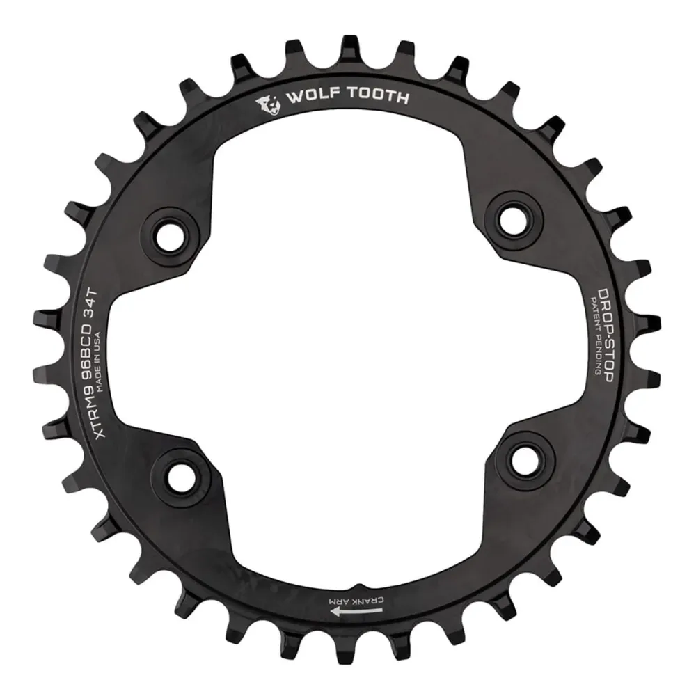 WOLF TOOTH 96 BCD 9/10/11/12V Shimano XTR M9000/M9020 4 Gats 96mm Zwart Mono Kettingblad