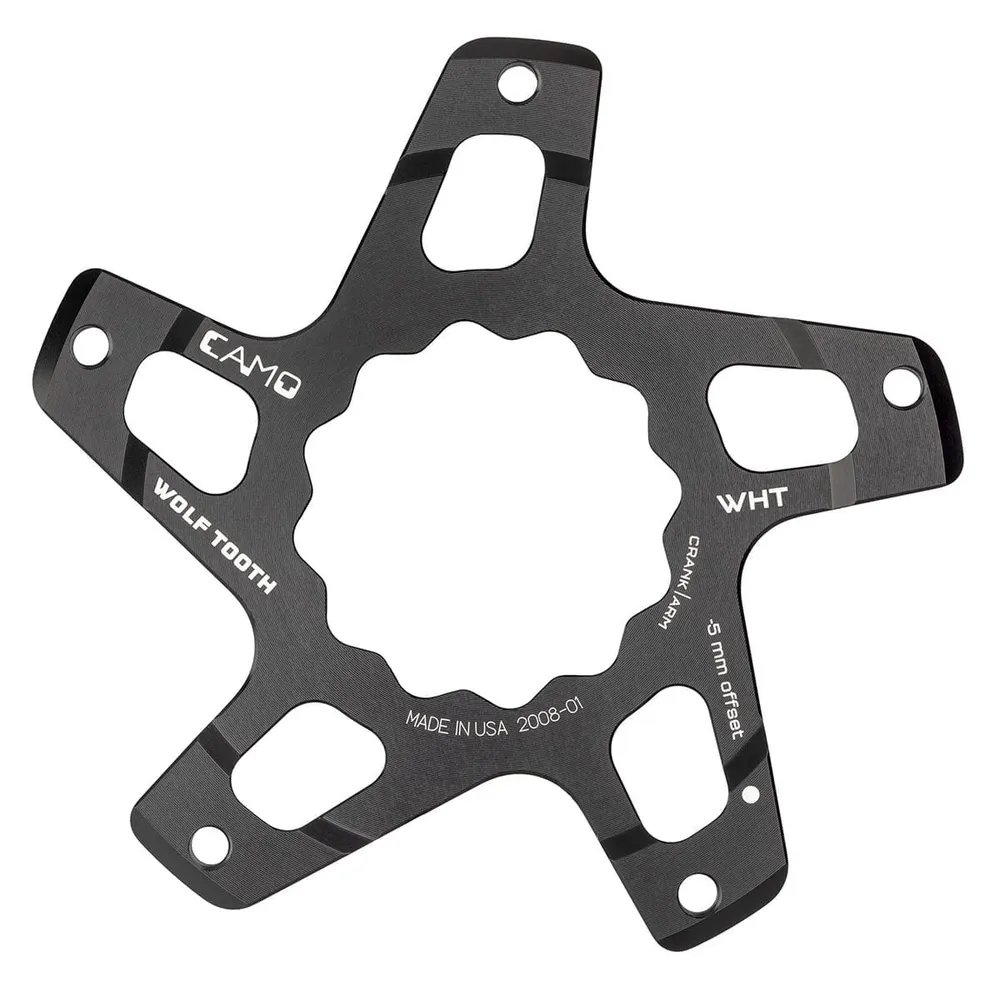 WOLF TOOTH CAMO M5 White Industries Direct Mount Offset crankstel ster -5mm Zwart