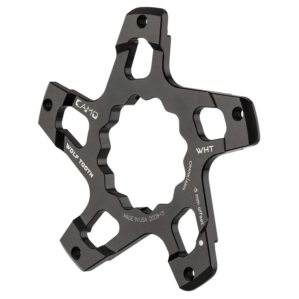 WOLF TOOTH CAMO M5 White Industries Direct Mount Offset crankstel ster -5mm Zwart