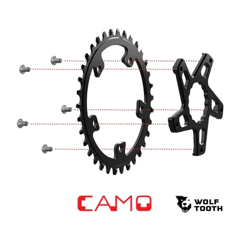 WOLF TOOTH CAMO M5 White Industries Direct Mount Offset crankstel ster -5mm Zwart