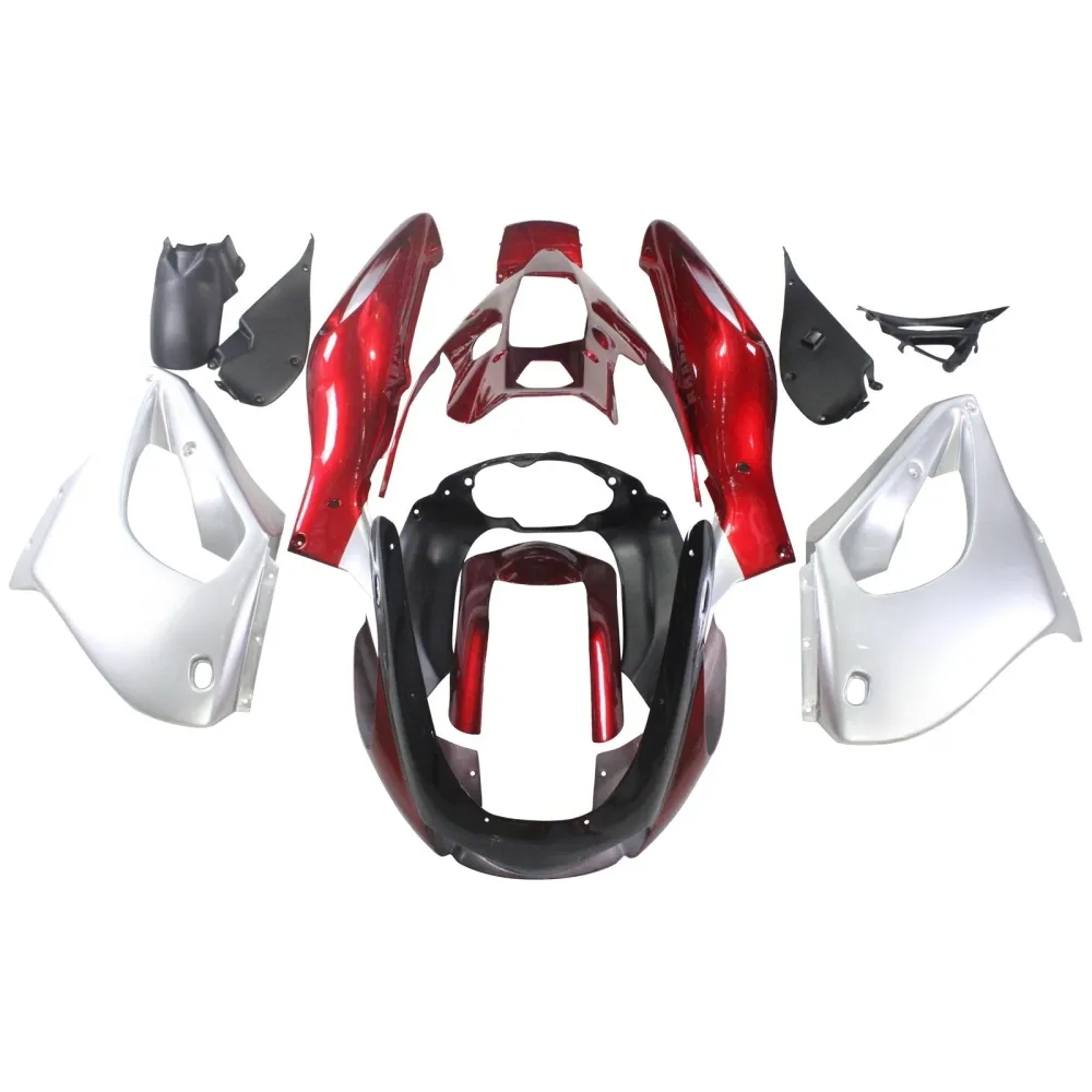 Amotopart 1997-2007 Yamaha YZF1000R Thunderace Kuip Rood&Slever Style1 Kit