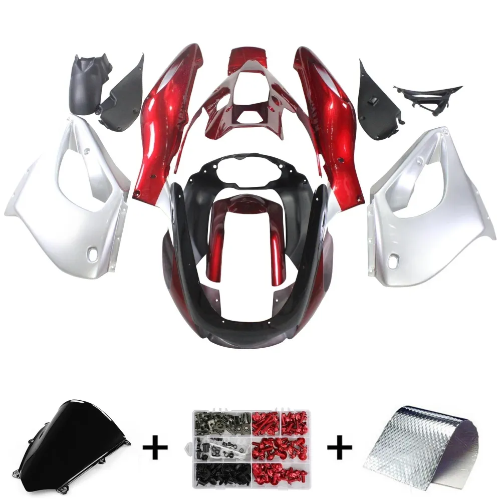 Amotopart 1997-2007 Yamaha YZF1000R Thunderace Kuip Rood&Slever Style1 Kit