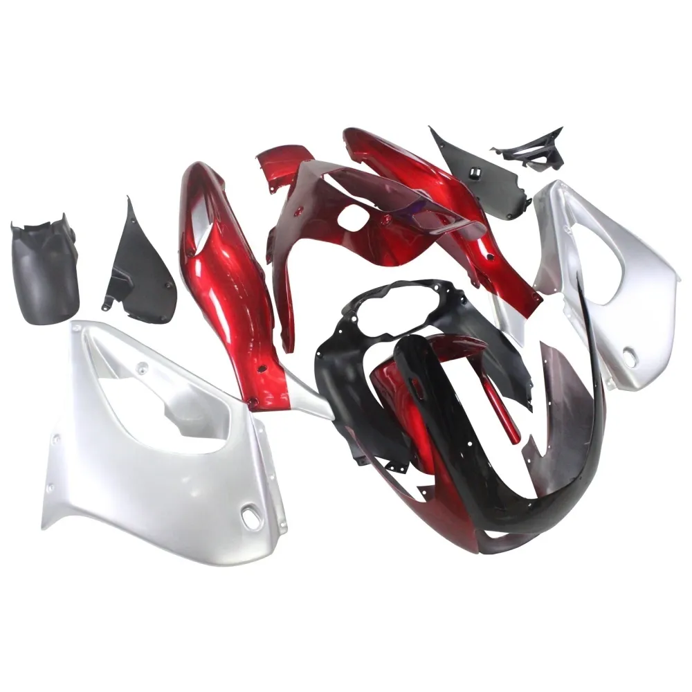 Amotopart 1997-2007 Yamaha YZF1000R Thunderace Kuip Rood&Slever Style1 Kit