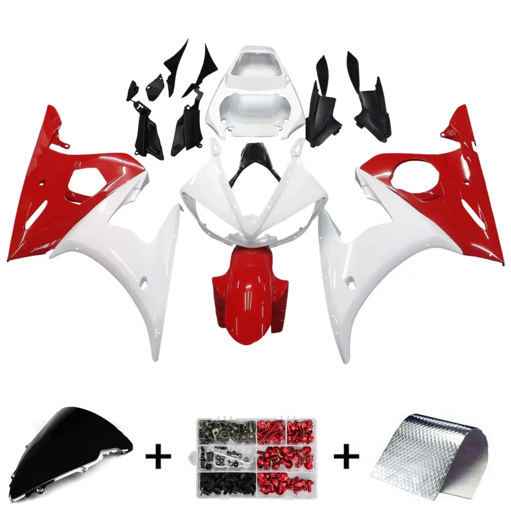 Amotopart 2003-2004 Yamaha R6 & 2006-2009 YZF R6S Kuipset Rood Mix Wit