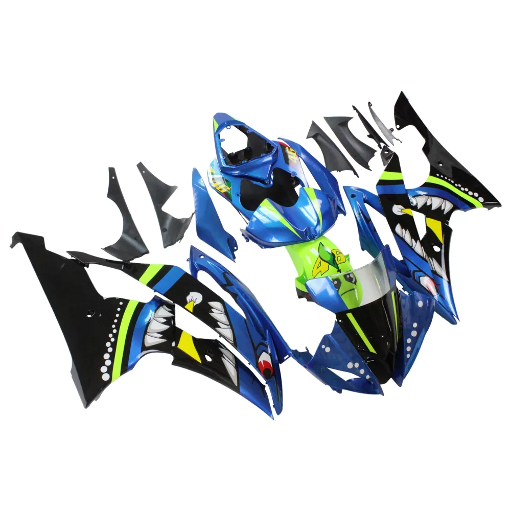 Amotopart 2008-2016 YZF 600 R6 Yamaha Blauw&GGroene kuipset