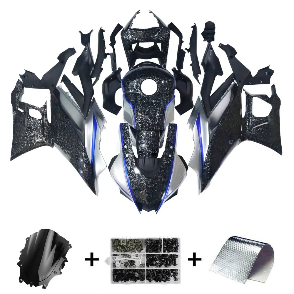 Amotopart 2022-2024 YAMAHA YZF-R3 R25 BLAUWE & MARBLE KOBLE FIBRIBE KOBEL KIT