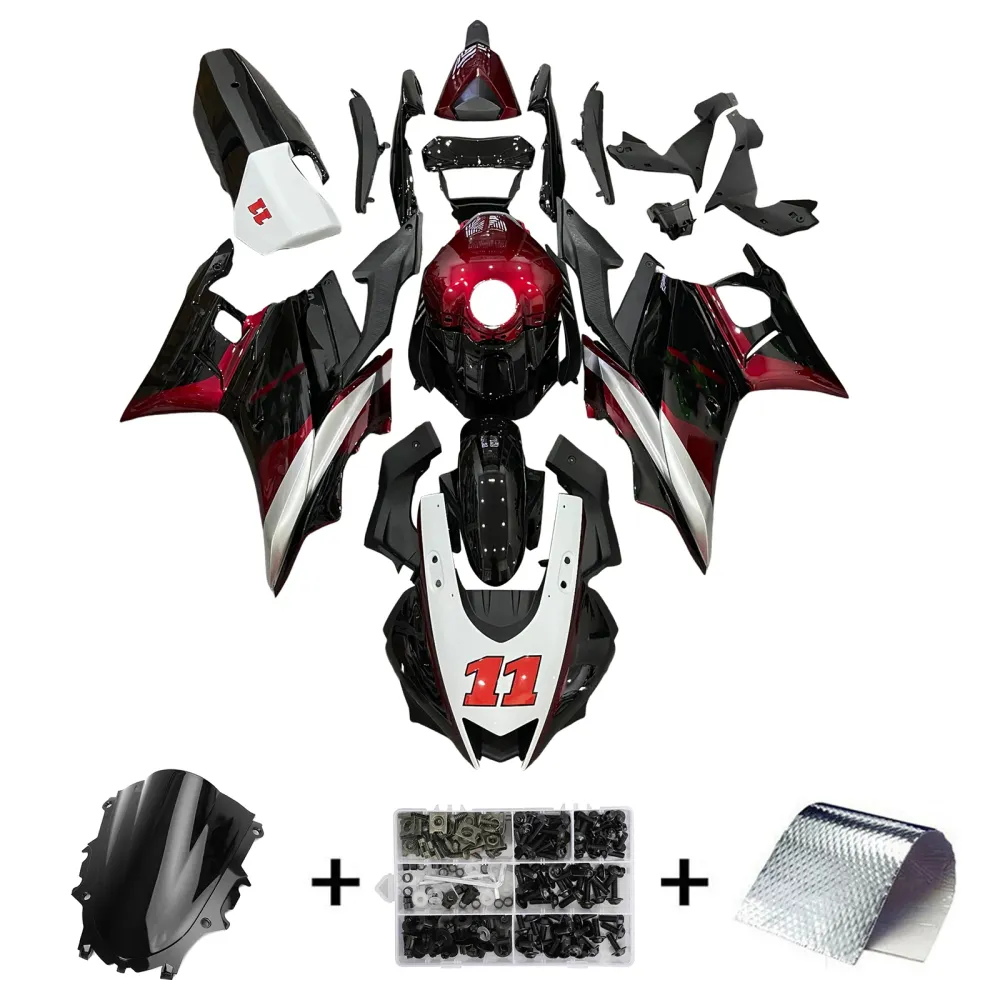 Amotopart Yamaha 2019-2021 YZF R3/YZF R25 Red & Black Style3 Fairing Kit