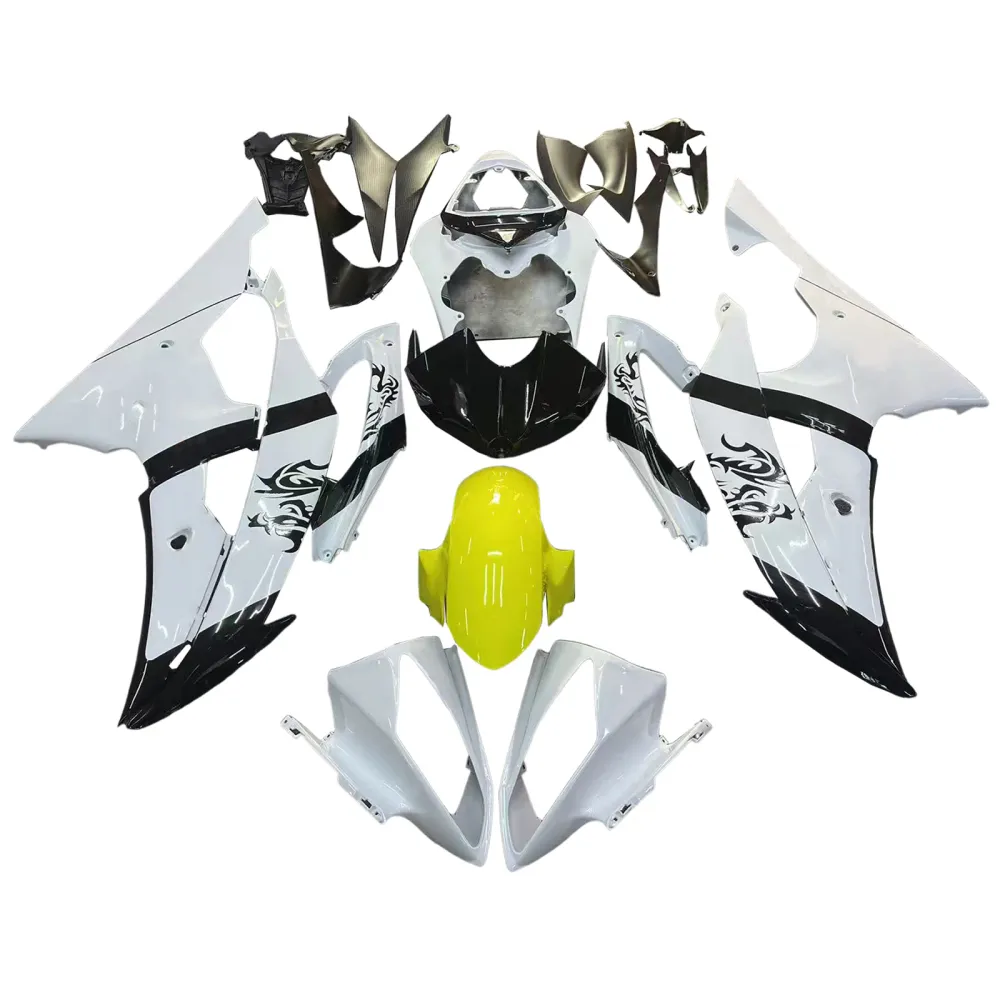 Amotopart Yamaha YZF 600 R6 2008-2016 Wit met briefbeurskit