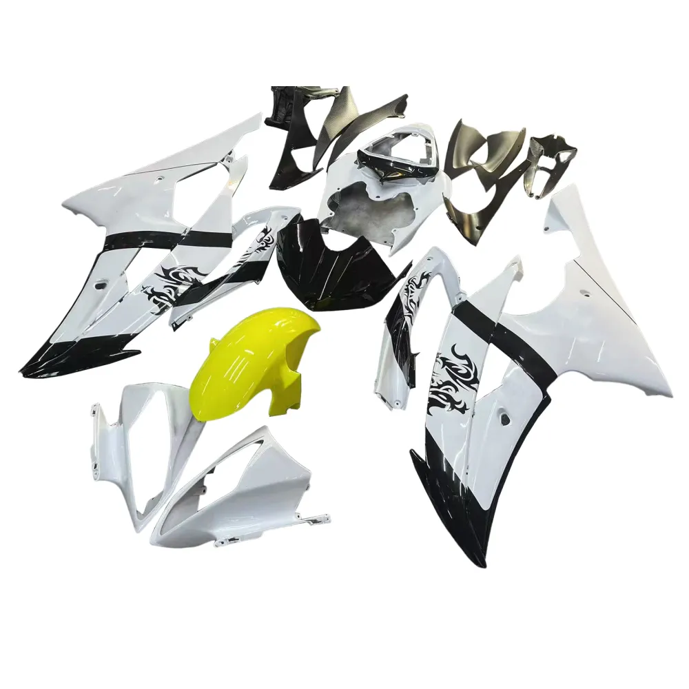 Amotopart Yamaha YZF 600 R6 2008-2016 Wit met briefbeurskit
