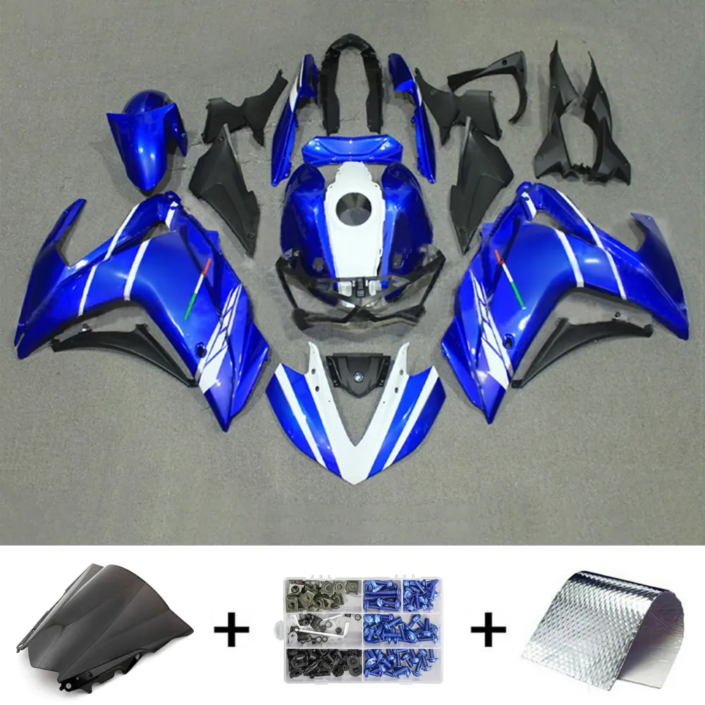 Amotopart YZF-R3 2014-2018 R25 2015-2017 Yamaha Blue & White Fairing Kit