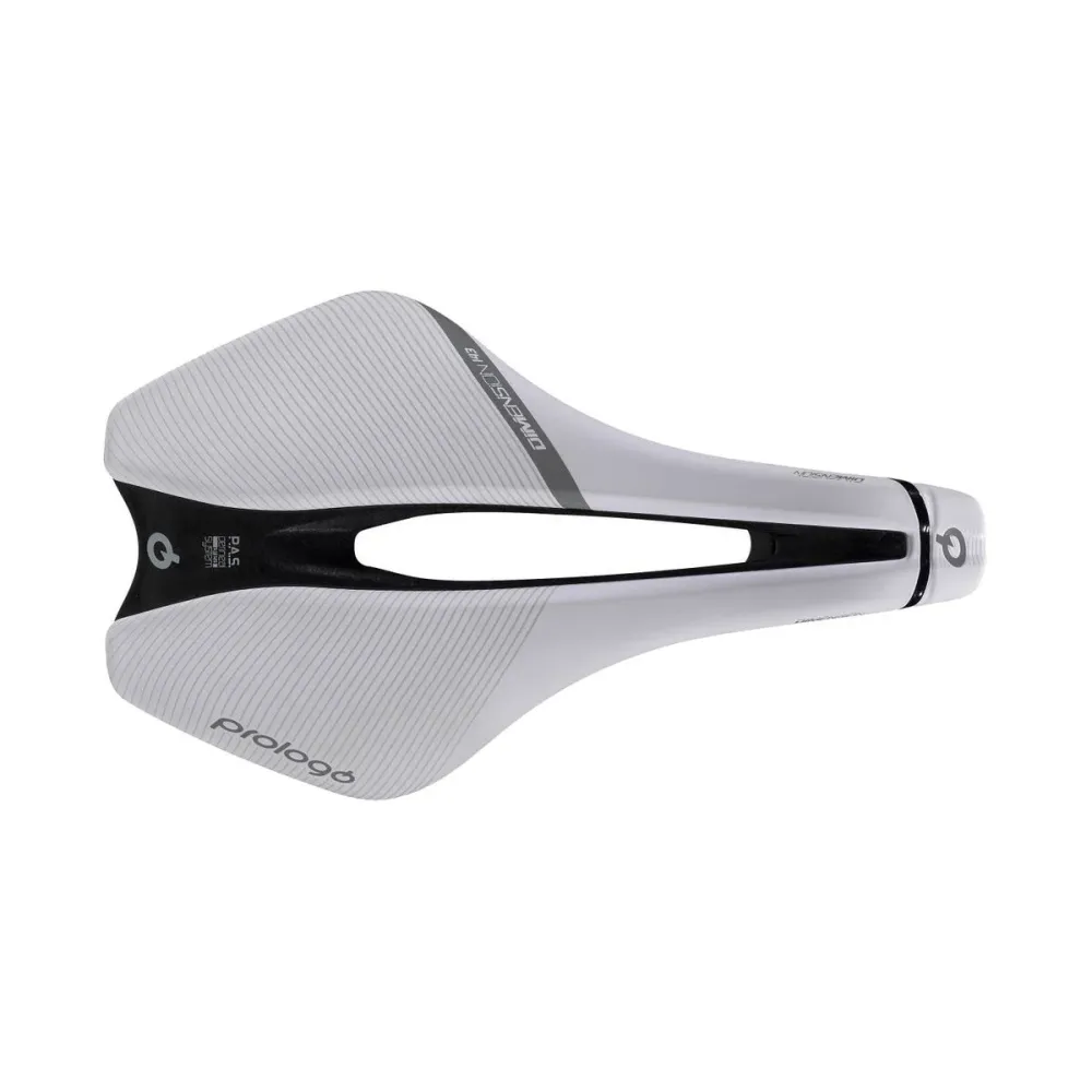 Zadel PROLOGO DIMENSION Carbon rails breedte 143mm Wit