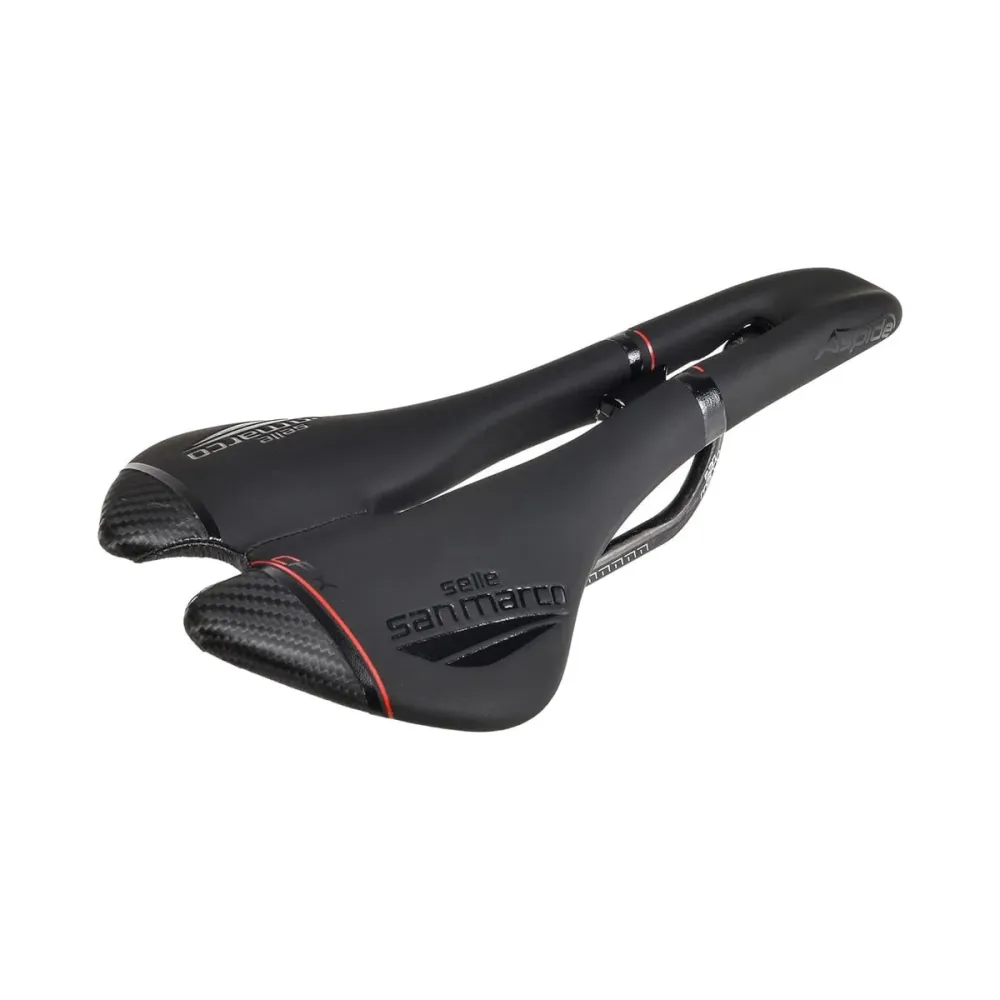 Zadel SAN MARCO ASPIDE CARBON FX OPEN FIT WIDE Carbon Rails Zwart