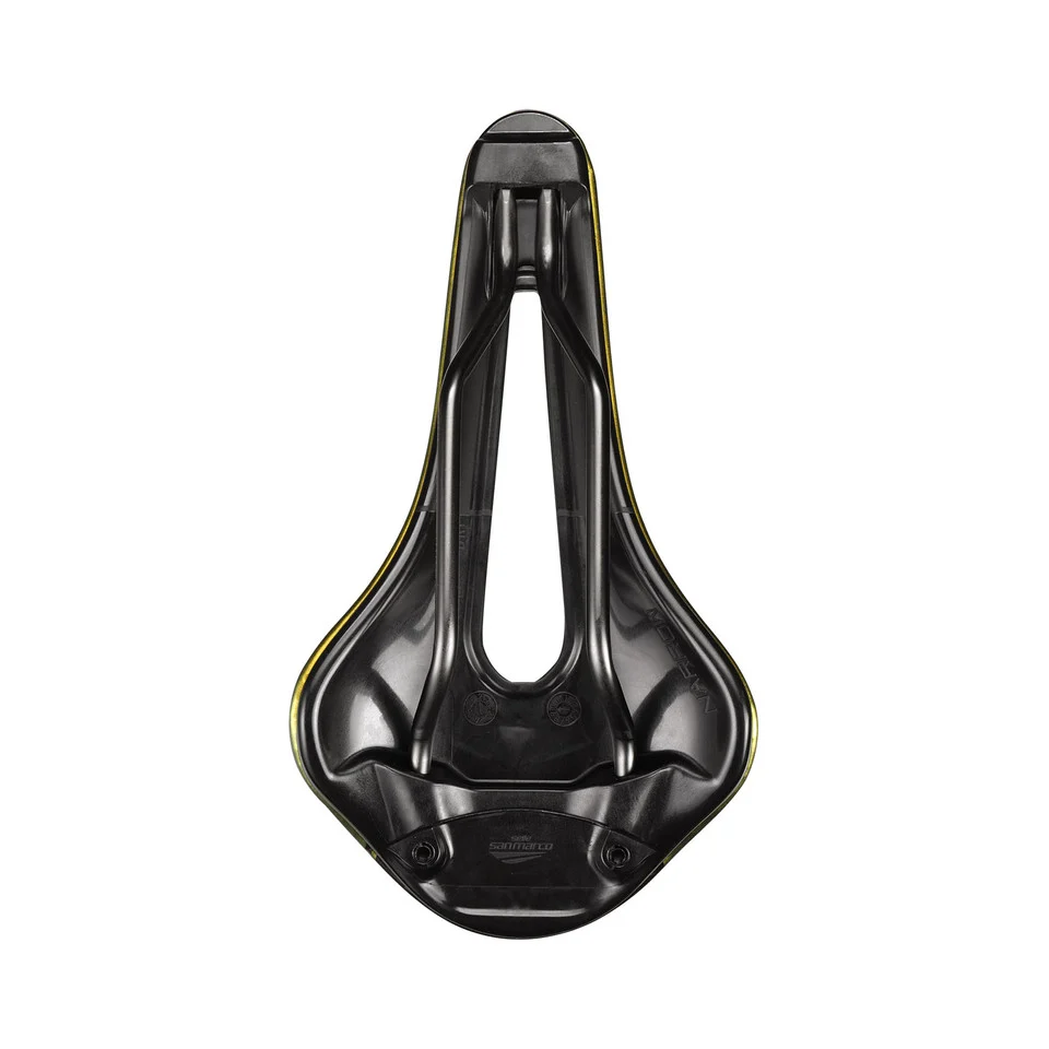 Zadel SAN MARCO SHORTFIT 2.0 OPEN-FIT RACING S3 Breedte 144mm Stalen rails Xsilite Goud