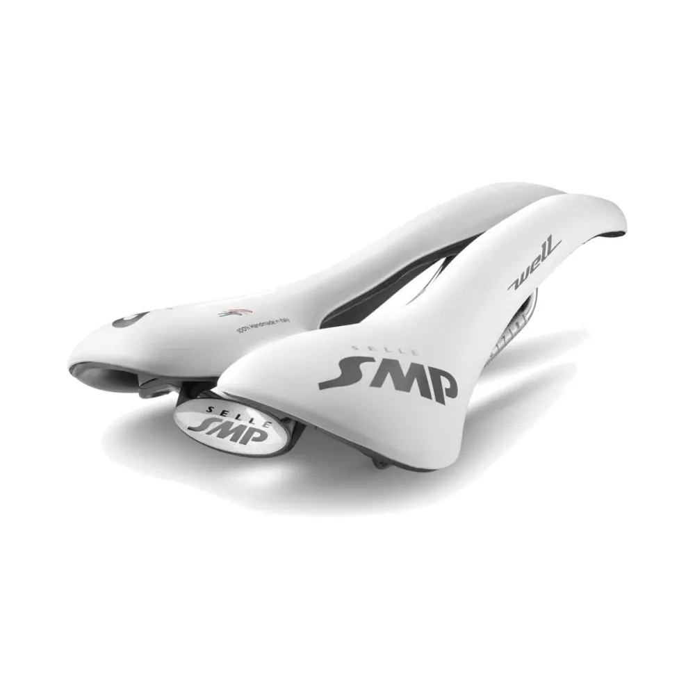 Zadel SMP WELL Breedte 144mm Stalen Rails Wit