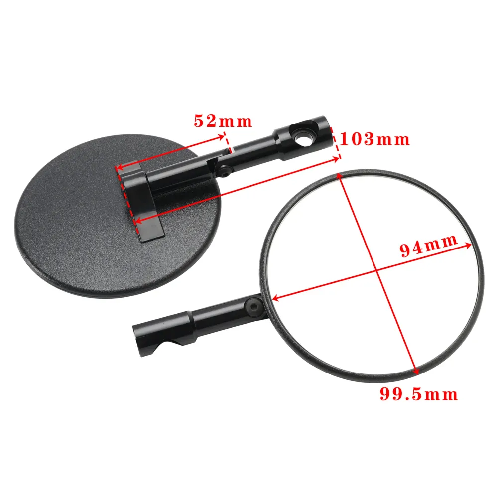 ZWART RONDE PAAR STUURSPIEGELS SUPERBIKE SUPERMOTO BAR EINDSPIEGEL M8 M10
