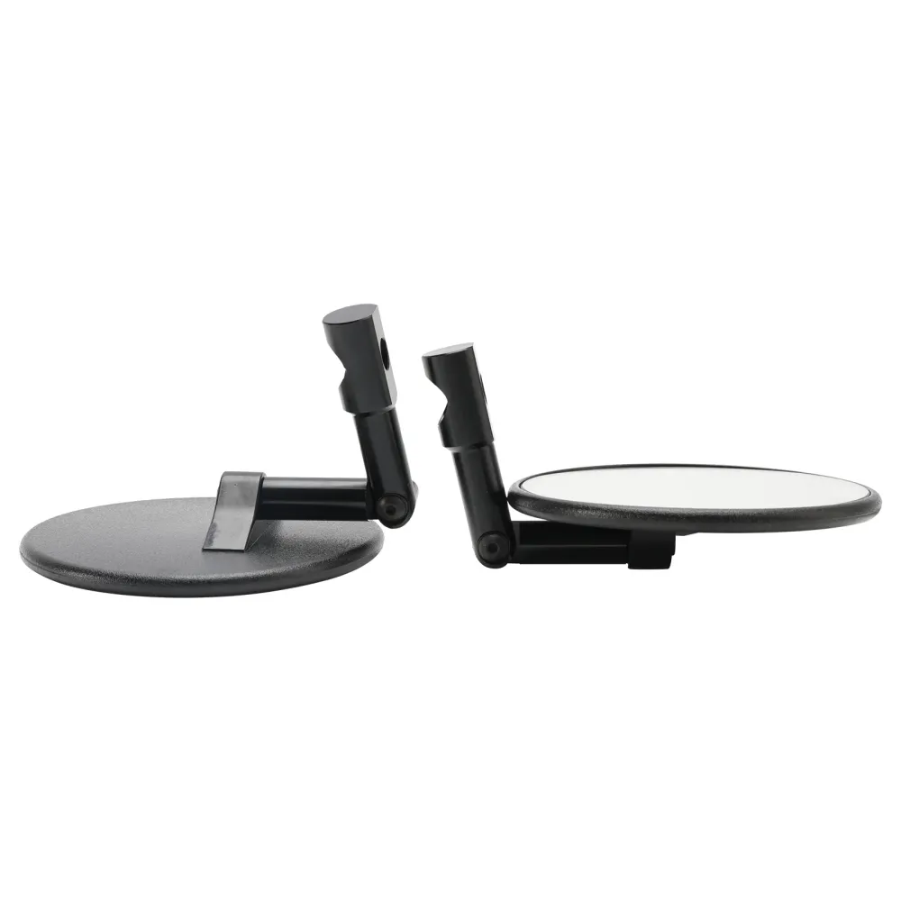 ZWART RONDE PAAR STUURSPIEGELS SUPERBIKE SUPERMOTO BAR EINDSPIEGEL M8 M10