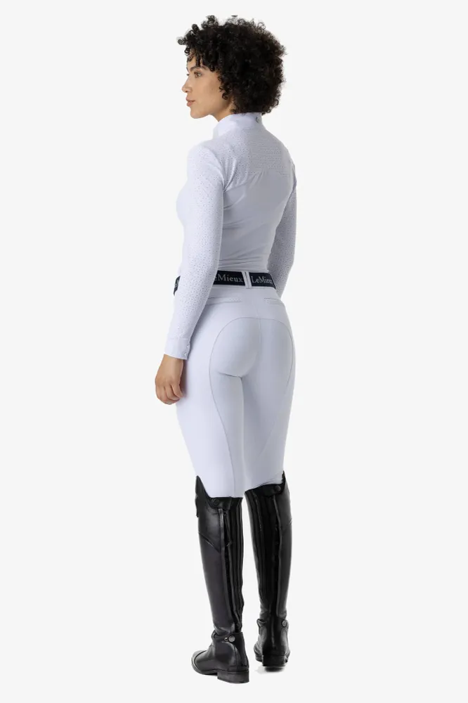 Amara II Women's Full Seat Breeches Ivoor 6 met geïntegreerd logo